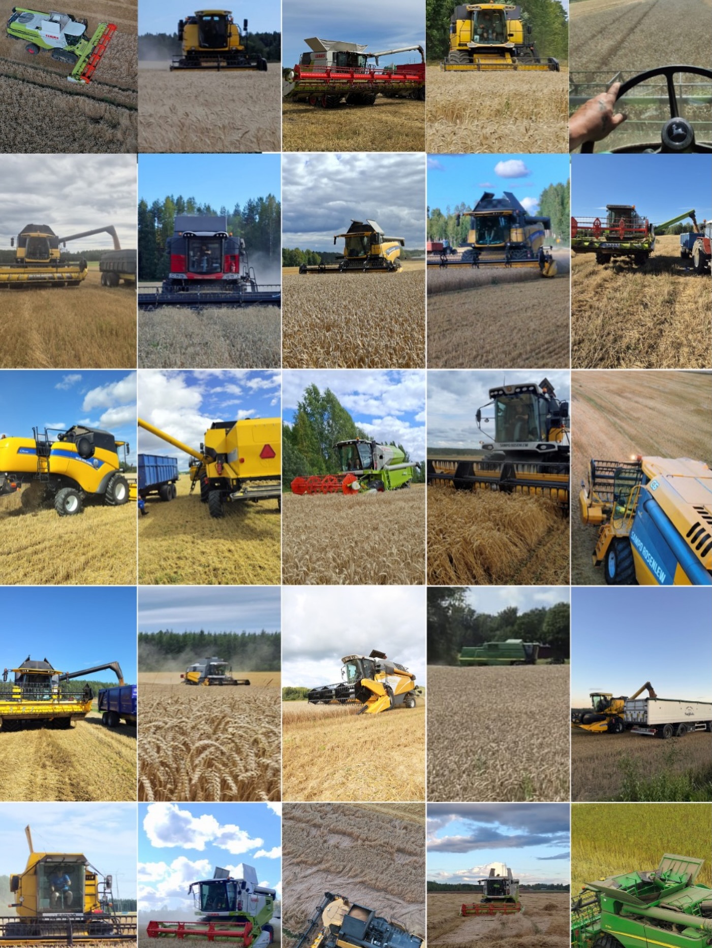Millä merkillä kisalohkot korjattiin? Ehdottomasti yleisin oli New Holland (10/25), seuraavaksi tuli Claas (6/25), sitten Sampo (5/25), JD (3/25) ja yksi Massey Ferguson. Kisan perinteinen ja kiihkeä puimurikeskustelu on käynnissä kisaryhmässä. Satokisaamisen yksi anti on se, kun jaetaan kokemuksia koneista, lajikkeista, tuotantopanoksista ja vaikka mistä. #satokisa2026