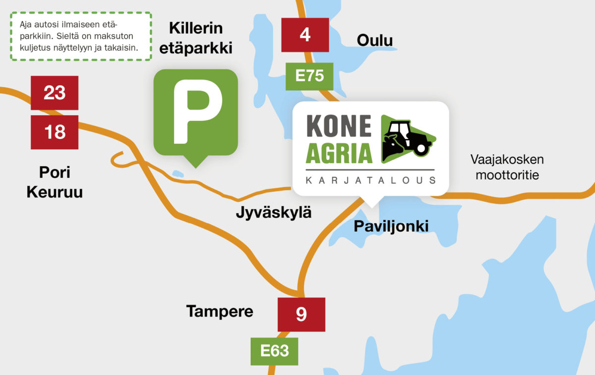 Pysäköinti KoneAgriassa - KoneAgria 2018 - Käytännön Maamies